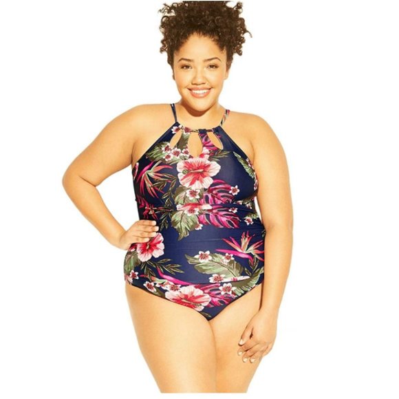 Kona Sol Other - Kona Sol One Piece Keyhole Strap Swimsuit